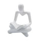 thumbnail image 3 of 2 piezas de estatua de pensador abstracto moderno, figura humana, adorno artesanal decorativo Blanco y Aureo, 3 of 9