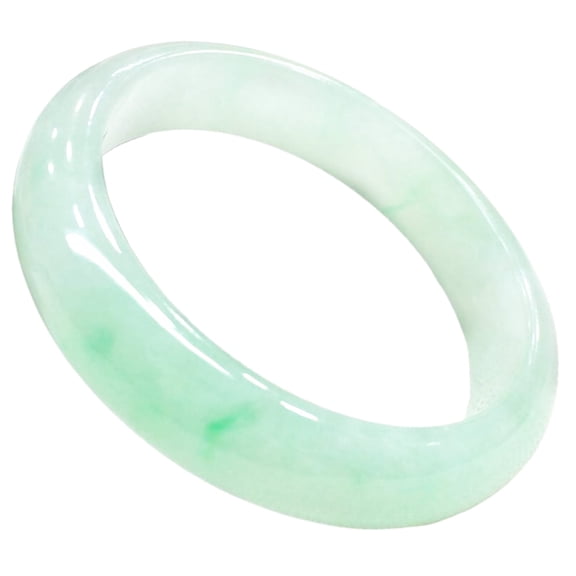 Green Women's Jade Bangle Fashion Jadeite Retro Simple Parties Good Luck Bangle Valentine Jewelry Gift 2.4”/62mm