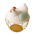 thumbnail image 2 of Cesta para almacenar huevos, soporte para huevos frescos, artículos decorativos de cocina con tapa, cesta redonda para recoger huevos, contenedor para Verde, 2 of 8
