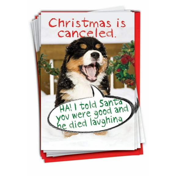12 Funny Merry Christmas Cards Bulk (1 Design, 12 Cards) - Christmas is canceled Christmas B1940