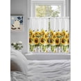 thumbnail image 4 of Kitchen Curtains 45 Inches length, Sunflower Bee Window Treatment Curtain Drapes, Watercolor Yellow White Summer Spring Lightweight Window Panels for Living Room Bedroom, 52"x45", 2 Panels, 4 of 7
