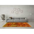 thumbnail image 3 of Ahgly Company Machine Washable Indoor Rectangle Oriental Yellow Modern Area Rugs, 5' x 8', 3 of 4