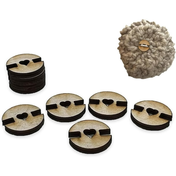 Botones de sombrero de madera para tejer | 50PCS Sujetadores de pompones de madera Herramienta de sujeción para gorros Toques DIY Fabricación de sombreros | Fijación natural segura para manualidades