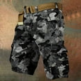thumbnail image 2 of WTOBBY Men's Large Size Summer Casual Shorts, Loose Fit Camouflage Print, Multi-Pocket Utility Style, 5-Inch Length Without Belt, Perfect for Work and Leisure,Black 2XL, 2 of 5