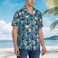 thumbnail image 3 of Bingfone Men's Short Sleeve Button Down Shirts Hawaiian Anchors Printed Beach Shirt, 3 of 7