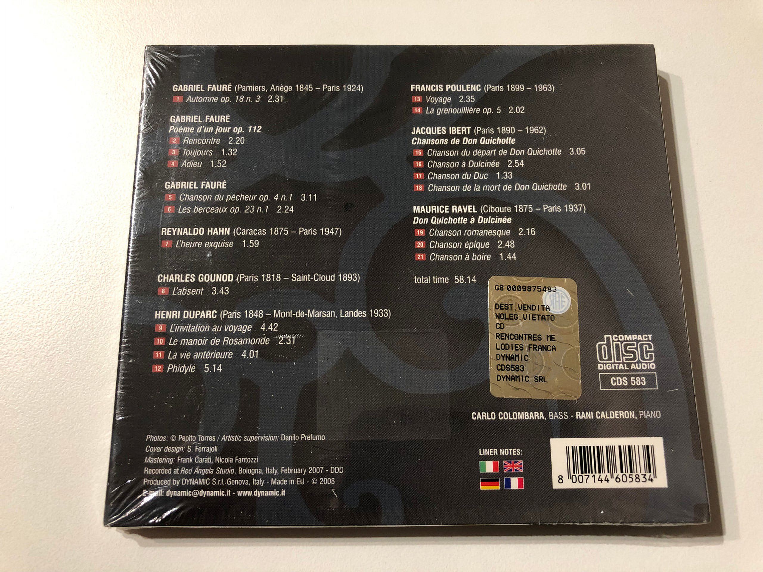 Carlo Colombara - Rencontres: Melodies Francaises - Music & Performance - CD