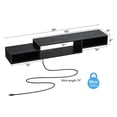 thumbnail image 4 of Fabato 59 In Wall Mounted Floating TV Stand w/ Built In Power Strip, Black, 4 of 8