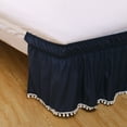 thumbnail image 3 of kkbbma under $5 Wrap Around Ruffled Lace Bed Skirt, Elastic Dust Ruffle with Adjustable Belts, Easy to Put On, Bed Frame Cover, Machine Washable, 3 of 6