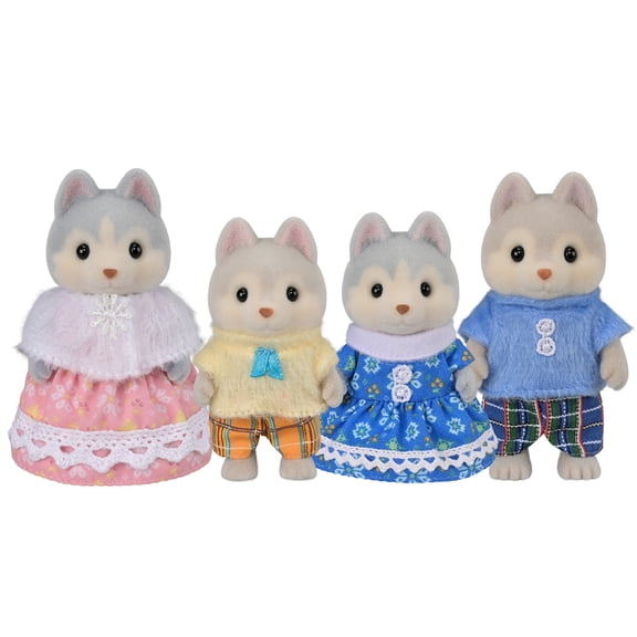 Calico Critters Husky Family, Set of 4 Collectible Doll Figures