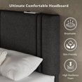 thumbnail image 4 of Virans Full Size Bed Frame, Linen Platform Bed Frame with Upholstered Headboard,Sturdy Solid Wood Slats Support,Noise Free,No Box Spring, Easy to Assemble - Dark Gray, 4 of 8