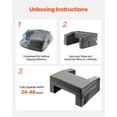 thumbnail image 6 of Reading Pillow for Adults with Lap Tray & Cup Holder, Memory Foam Bed Rest Pillow, Grey Washable Cover, 2 Pockets, 6 of 11