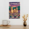 thumbnail image 3 of Retro Cajamarca Peru Travel Poster with Green Hills And Cultural Celebration Canvas Poster, 3 of 8