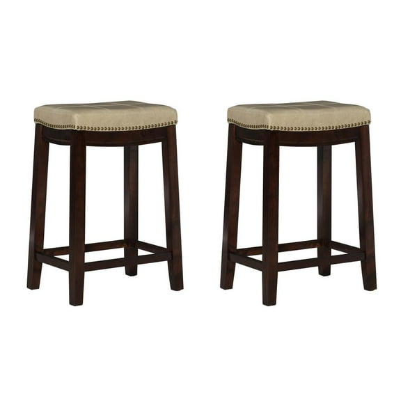 Linon Claridge 2 Pk Beige Counter Stool