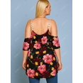thumbnail image 3 of Blusa de Hombros Al Aire con Estampado Floral de Talla Extra Rosegal Blusas Tallas Grandes, 3 of 5