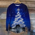 thumbnail image 4 of Ounisa Womens Crewneck Long Sleeve Sweatshirt Fall Winter Fashion Pullover Tops Casual Christmas Tree Lights Santa Claus Gifts Graphic Sweater Clothes Cute Trendy Work Outfits 2025, 4 of 6