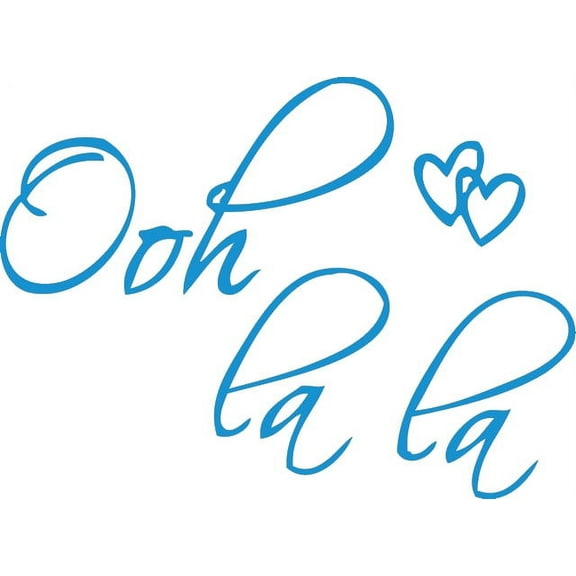 Blue 22" X 14" OOH LA LA Paris France Hearts Love Quote Vinyl Wall Decal Decor Art Sticker