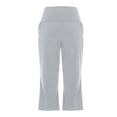 thumbnail image 7 of Straight Wide Leg Capris Pants for Women Pilates Yoga Pants Workout Gym Flared Leggings Mid Rise Casual Bottoms with Pockets Light Gray XL, 7 of 7