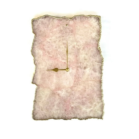 

Large Rose Quartz Agate Wall Clock/Personalised Momento
