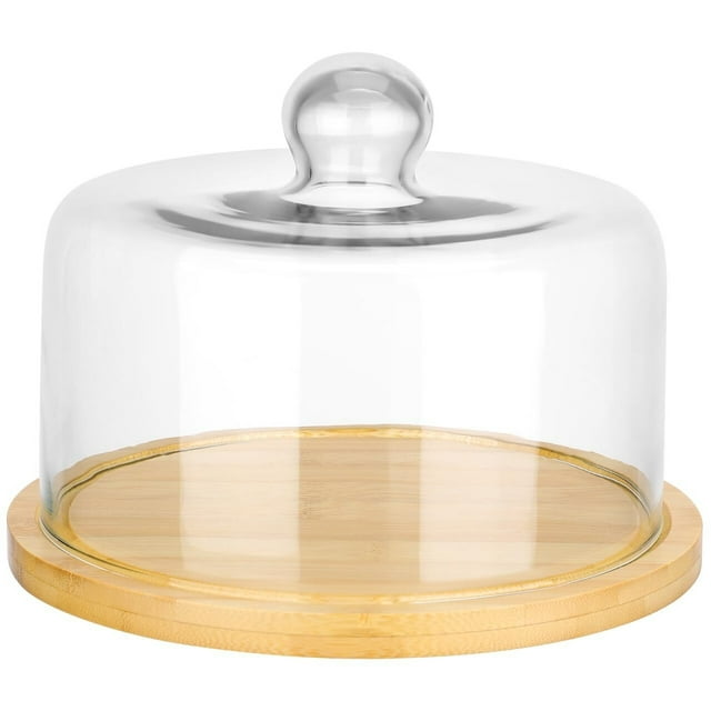 Cubierta Protectora para Tartas con Bandeja De Cristal Transparente para Postres Y Panes Vitrina De ExhibicióN para Cocina Y Eventos 9.25 Pulgadas