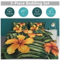thumbnail image 5 of 3 Pcs Soft Bedding Set, Includes 1 Duvet Cover with Zipper And 2 Pillow,Shams Hawaiian Hibiscus Garden Orange Flowers Twin(86"x70"), 5 of 8