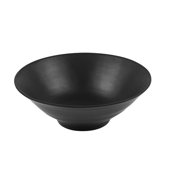 Voga 37 oz Round Black Melamine Serving Bowl - Japonais, Faux Slate - 9 3/4" x 9 3/4" x 3 1/4" - 2 count box