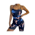 thumbnail image 2 of Faithtur Women Rompers, Oil Painting Printed Spaghetti Strap Backless Jumpsuits, 2 of 9