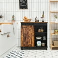 thumbnail image 3 of Costway Kitchen Buffet Storage Cabinet Sideboard w/Sliding Barn Door Wine Rack, 3 of 10