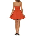 thumbnail image 3 of INSPIRE CHIC Women's Dress Sweetheart Neck Strapless Exposed Zipper Mini Flare Dress M Orange, 3 of 6