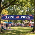 thumbnail image 3 of Kicpot Happy 4th of July Banner (118.1x19.7 Inches), Independence Day Banner for Outdoor Use, Memorial Day Patriotic Decorations for Yard and Garden, 3 of 5