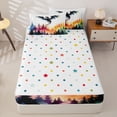 thumbnail image 4 of Metsweet Jungle Dragon Zipper Twin Comforter Sets with Fitted Sheet and 2 Pillowcases, Watercolor Gradient Zipper Bedding Set, Black Orange Blue,4-Piece, 4 of 6