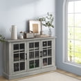 thumbnail image 2 of Gymax 55'' Buffet Table Serveur Armoire de Rangement Buffet Portes Vitrées Étagères Réglables, 2 of 10