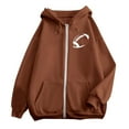 thumbnail image 3 of Sweat à Capuche de Sport Décontracté à Manches Longues avec Poche et Cordon de Serrage pour Femmes Imprimé Rugby à la Mode Taille 11, 3 of 5