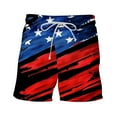thumbnail image 4 of cllios 4th of July Swimming Trunks Men Patriotic Bathing Suits Quick Dry Swim Shorts Drawstring Athletic Shorts Mens American Flag Beach Shorts, 4 of 5