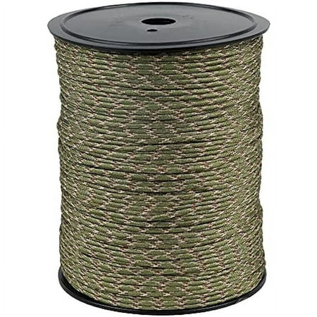 ZHOUJIA - Camouflage Parachute Cord Type III 550 LB Break Strength Camo Paracord - Great for Fishing Hunting Camping & Outdoor Recreation - Multi Camo 1000 FT (Spool)