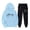Blue, variant on Yuhangmm Women's Sweatshirt Two Piece Pants Set with Cute Print Long Sleeve Hooded Sweatshirt for Matching Outfit and Comfortable Wear Green M