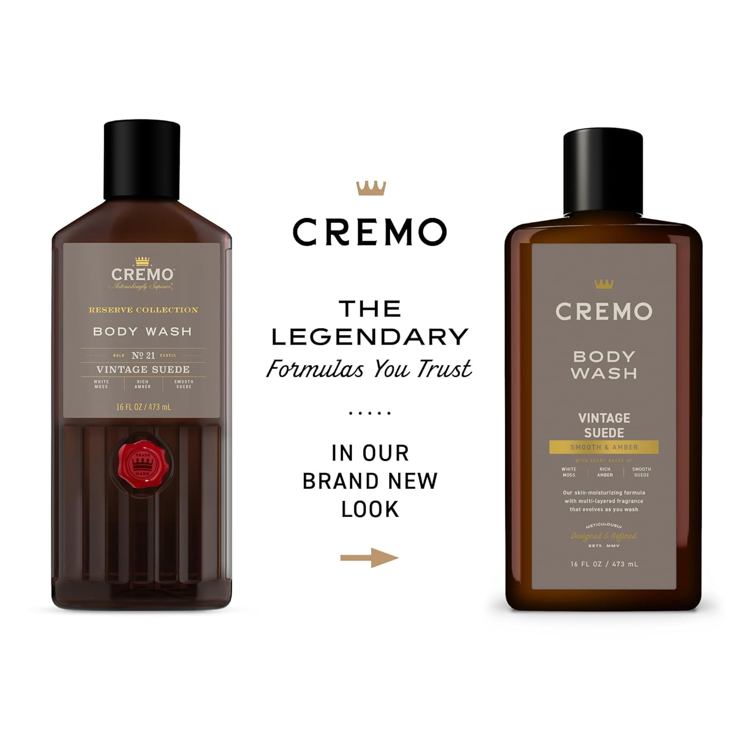 Cremo Vintage Suede Body Wash - 16 oz, 3 Pack