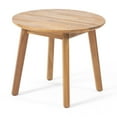 thumbnail image 3 of GDF Studio 3-Piece Acacia Wood Chat Set with Round Side Table & 2 Cushioned Club Chairs, Brown+Beige, 3 of 14