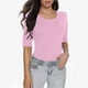 thumbnail image 1 of MKLEKYY Camisetas Mujer Camiseta Básica De Manga Corta Para Mujer, Color Liso, Corte Entallado Talla S, 1 of 3