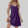 thumbnail image 2 of Dealovy Womens Nightgown Adjustable Spaghetti Strap Sleeveless Sleepwear V Neck Sleep Dress Soft Comfy Pajamas Dress, 2 of 8