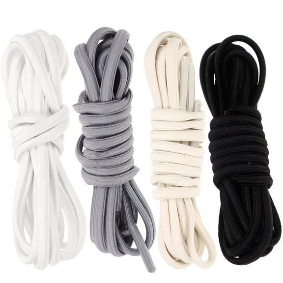 TUWAFE 4 Pairs Elastic Shoe Laces Adult Stretch Shoelaces Stretch Laces for Sneakers