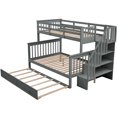 thumbnail image 4 of JERFIT Twin-Over-Full Bunk Bed with Twin size Trundle Storage and Guard Rail for Bedroom Dorm, 4 of 10