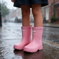 thumbnail image 2 of Elegyee Girls Rain Boots Unisex Solid Lightweight Soft Sole Non Outdoor Wear Rain Shoes, 2 of 8