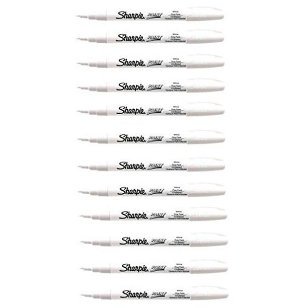 Sharpie Permanent Paint Marker, Fine Point, White (Box of 12) Walmart