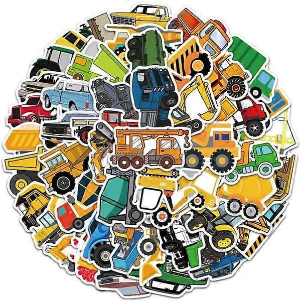 50 Pieces Cute Kid's Cartoon Car Truck Stickers Kawaii DIY Skateboard Laptop Motor Graffiti Sticker