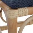 thumbnail image 5 of Maklaine Coastal Pine Wood & Fabric Small Bench in Navy and Blue, 5 of 6