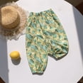 thumbnail image 2 of XUNKUSGA Girls Pants Baggy Cotton Pull Up Kids Harem Pant Breathable Tropical Print Loose Casual Trousers with Elastic Waist Long Pants for Boys Girls,Green,2 Years, 2 of 6