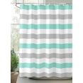 thumbnail image 2 of Fsddascl Teal Grey Shower Curtain Set - 72" x 78" Washable Bathtub Curtain with 12 Hooks, Farmhouse Watercolor Modern Geometric Waterproof Fabric Stall Shower Curtains for Bathroom/Bathtub Décor, 2 of 6