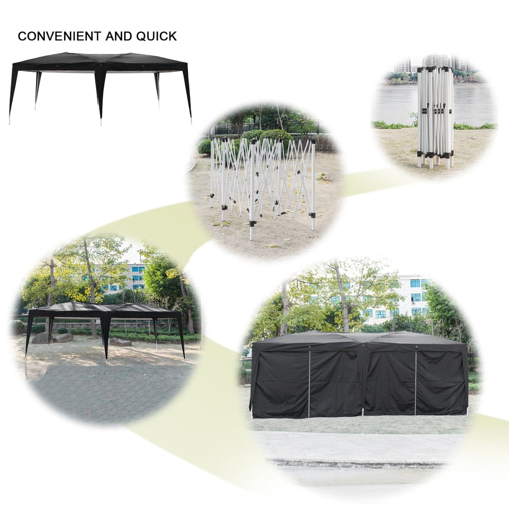 Kadyn Waterproof Patio Gazebo Tent, Six Sides Waterproof Tent with 4 windows, Camping Shelters for Outside, Black Kadyn Waterproof Patio Gazebo Tent, Six Sides Waterproof Tent with 4 windows, Camping Shelters for Outside, Black
