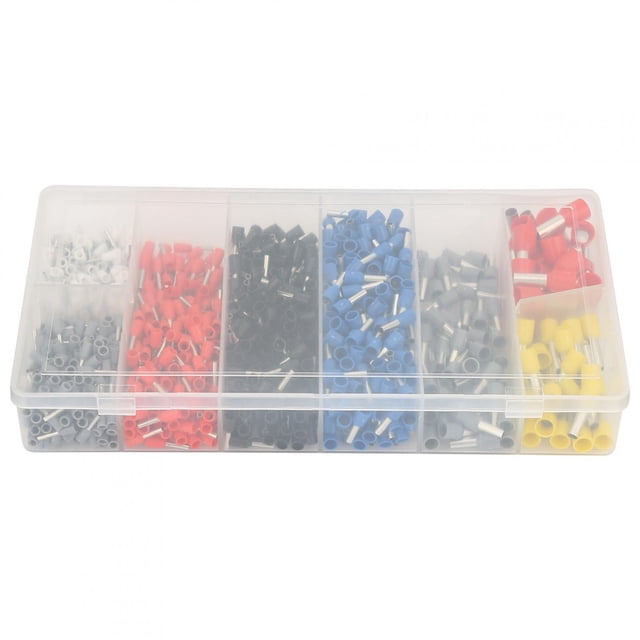 Kit surtido de terminales de crimpado para conectores de cables aislados de 1200 piezas