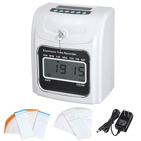 Yescom Employee Attendance Punch Time Clock Payroll Recorder LCD Display w/ 100